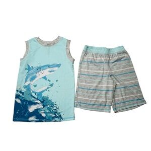 George Aqua and Gray Tank Top and short set